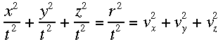 [Missing Graphic of an Equation] (20k) x squareds are divided by t squareds